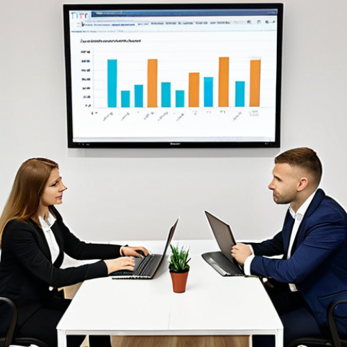 Home 15 Negotiation Table in Warsaw**
Prompt: *A modern conference room in a Warsaw office building. Two people are sitting across a table, negotiating a business deal. Documents are spread out, and a laptop displays market analysis data. Focus on building a strong relationship through open communication and mutual respect. The atmosphere is professional yet friendly, emphasizing long-term partnership.*
**