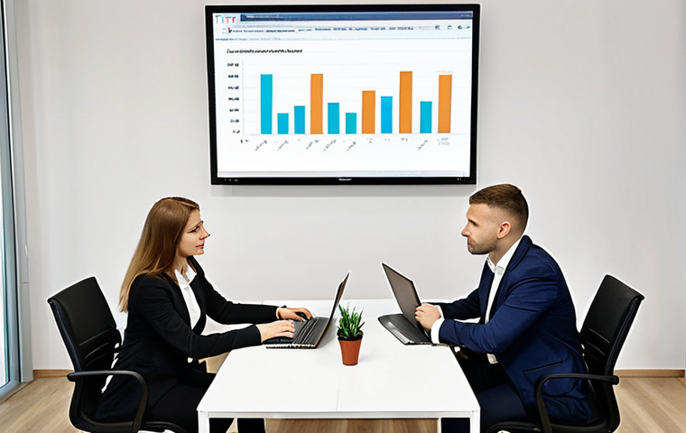 Negotiation Table in Warsaw**
Prompt: *A modern conference room in a Warsaw office building. Two people are sitting across a table, negotiating a business deal. Documents are spread out, and a laptop displays market analysis data. Focus on building a strong relationship through open communication and mutual respect. The atmosphere is professional yet friendly, emphasizing long-term partnership.*
**